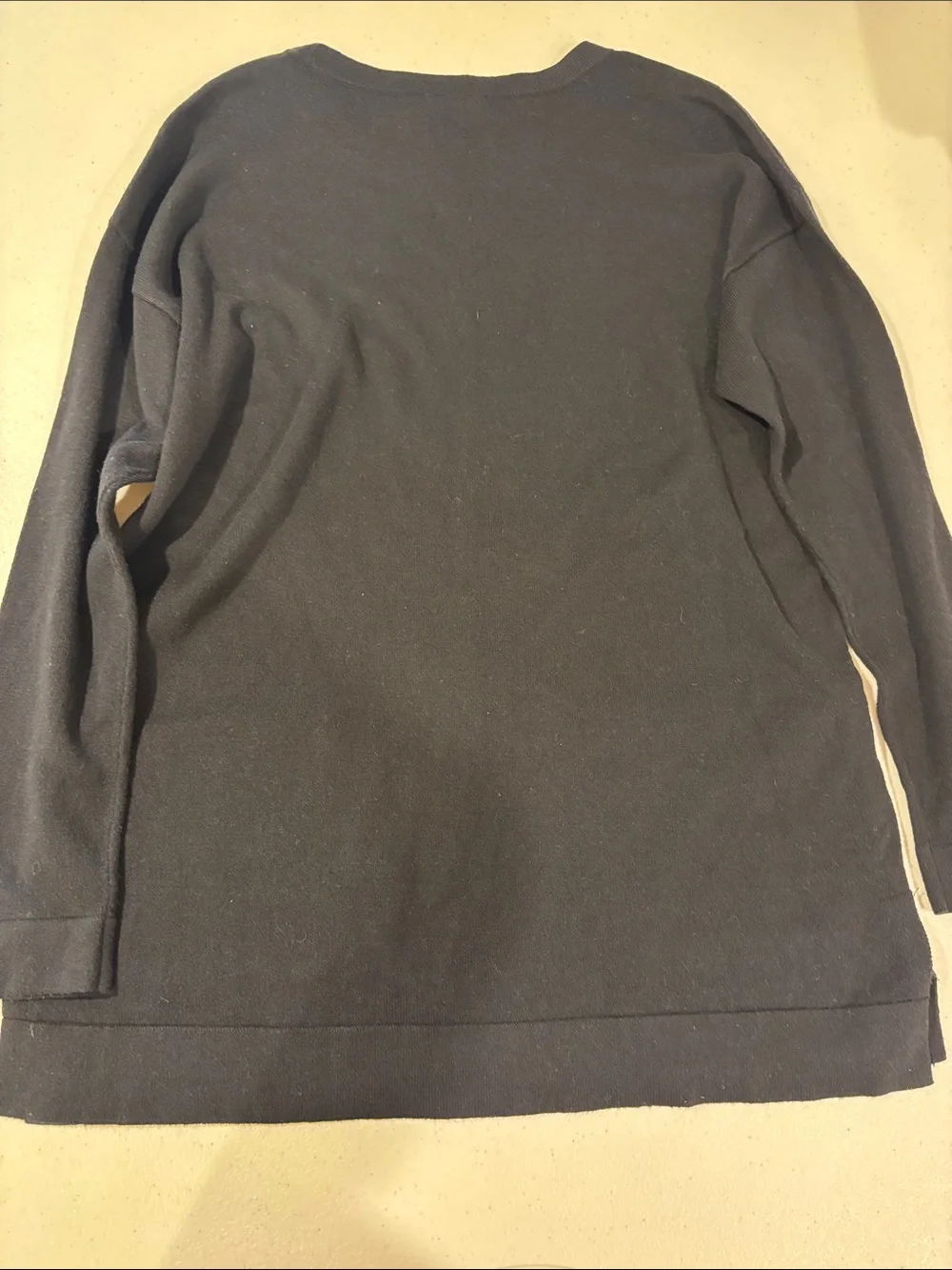 Ann Taylor Factory Petite Black Crew Neck Sweater Top